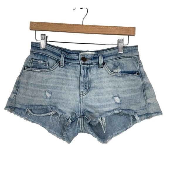 Buckle BKE Payton boho distressed low rise denim shorts sz 25 - Picture 1 of 8